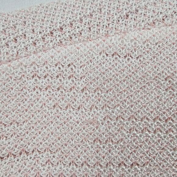 St. Croix Two Tone Texture V-Neck Sweater in Pink - Size L - Picture 8 of 10